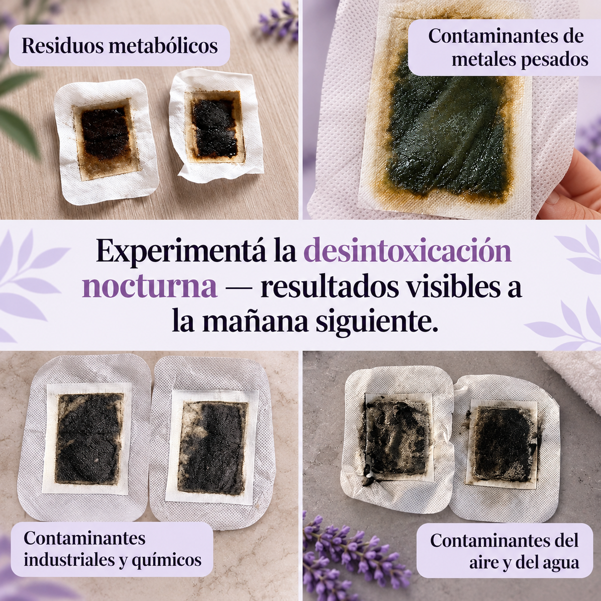 SOONÉ Parches Desintoxicantes con Lavanda – Cuidado Natural e Inspirado en Corea (10 Unidades)