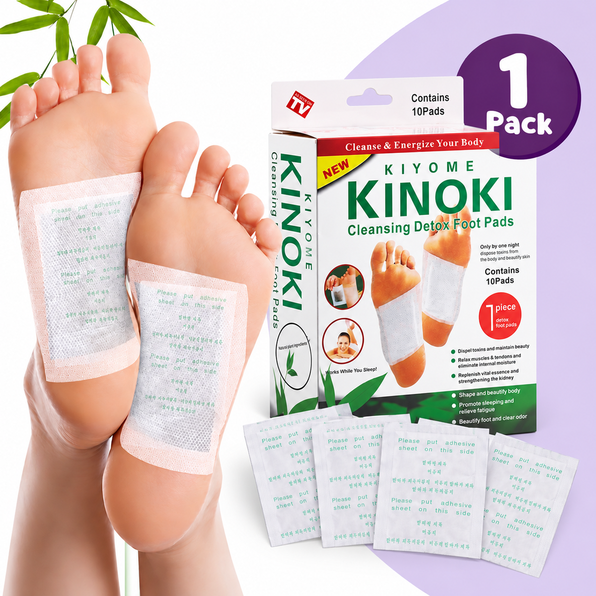 Kinoki Parches Desintoxicantes – Cuidado Natural e Inspirado en Corea (10 Unidades)
